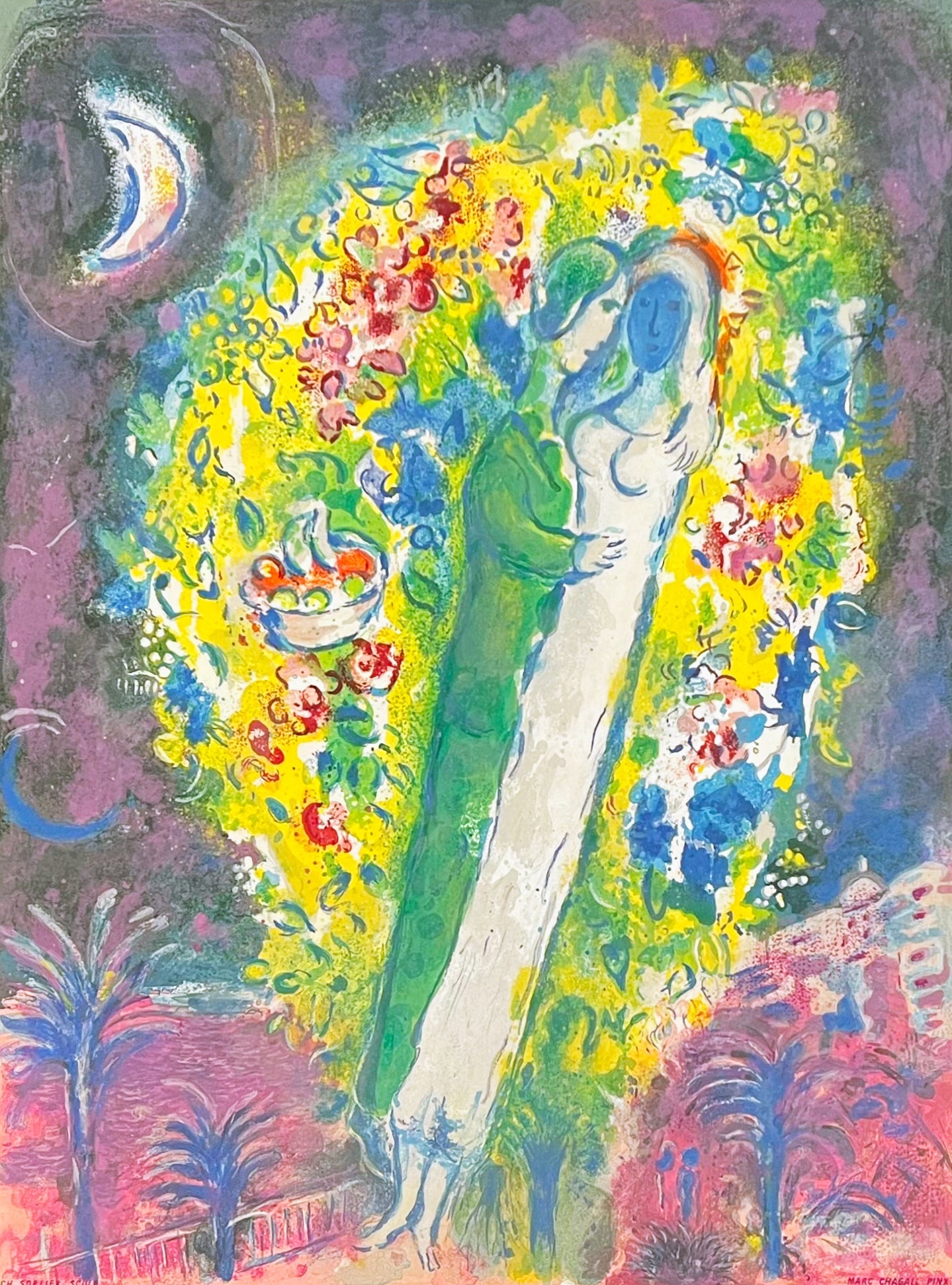 Marc Chagall After Couple In The Mimosas From Nice And The Cote Da