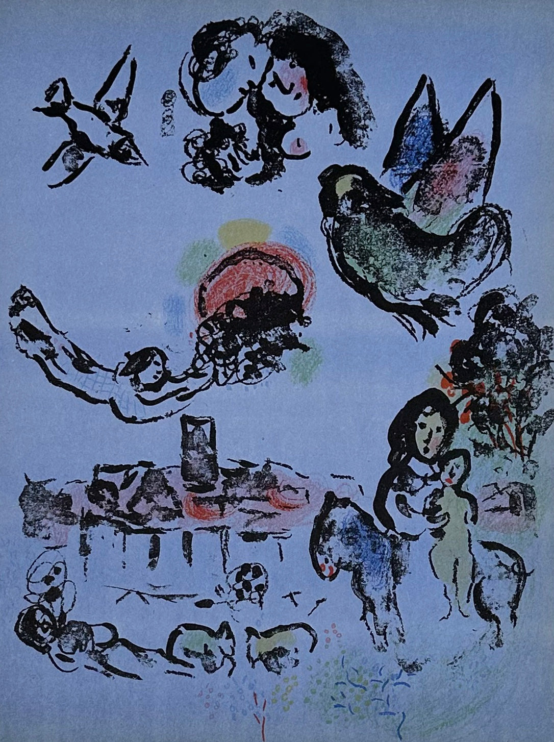 Marc Chagall Nocturne at Vence (Cramer 56 Mourlot 400) 1963