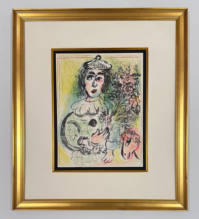 Marc Chagall The Clown with Flowers (Cramer 56 Mourlot 399) 1963