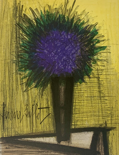 Bernard Buffet Lithograph The Purple Bouquet of Flowers 1968