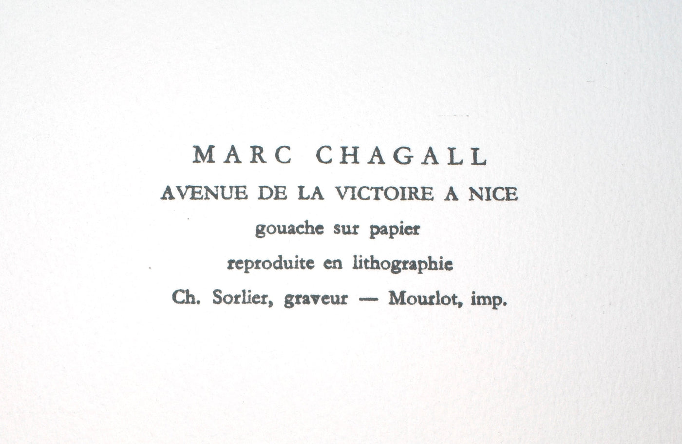 Charles Sorlier after Marc Chagall Avenue De La Victoire at Nice (CS 31) 1967