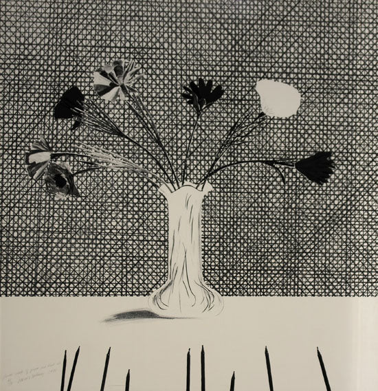 David Hockney Flowers Made of Paper and Black Ink 1971
