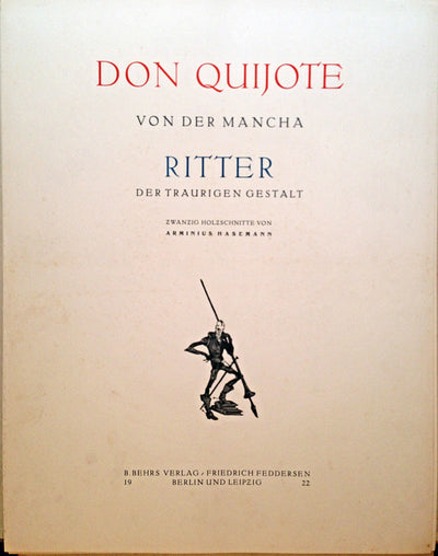 Don Quijote von der Mancha Inside Cover 1922