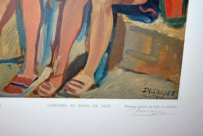 Francois Desnoyer (after) Liseuses Au Bord De Mer 1950