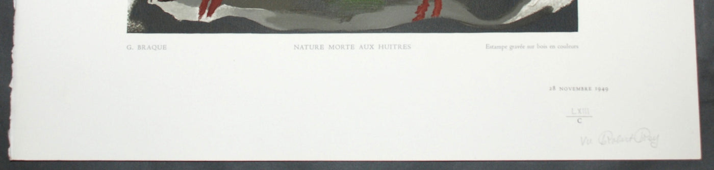 Georges Braque Nature Morte Aux Huitres (after) 1949
