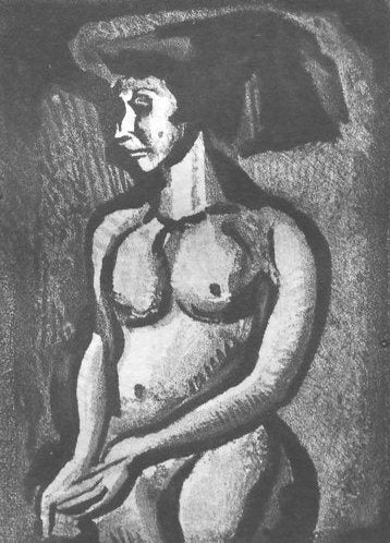 Georges Rouault Fille au Grand Chapeau (Girl in a Large Hat)
