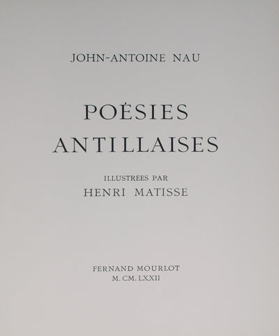 Henri Matisse Cover Page from Poesies Antillaises (Duthuit 37) 1972