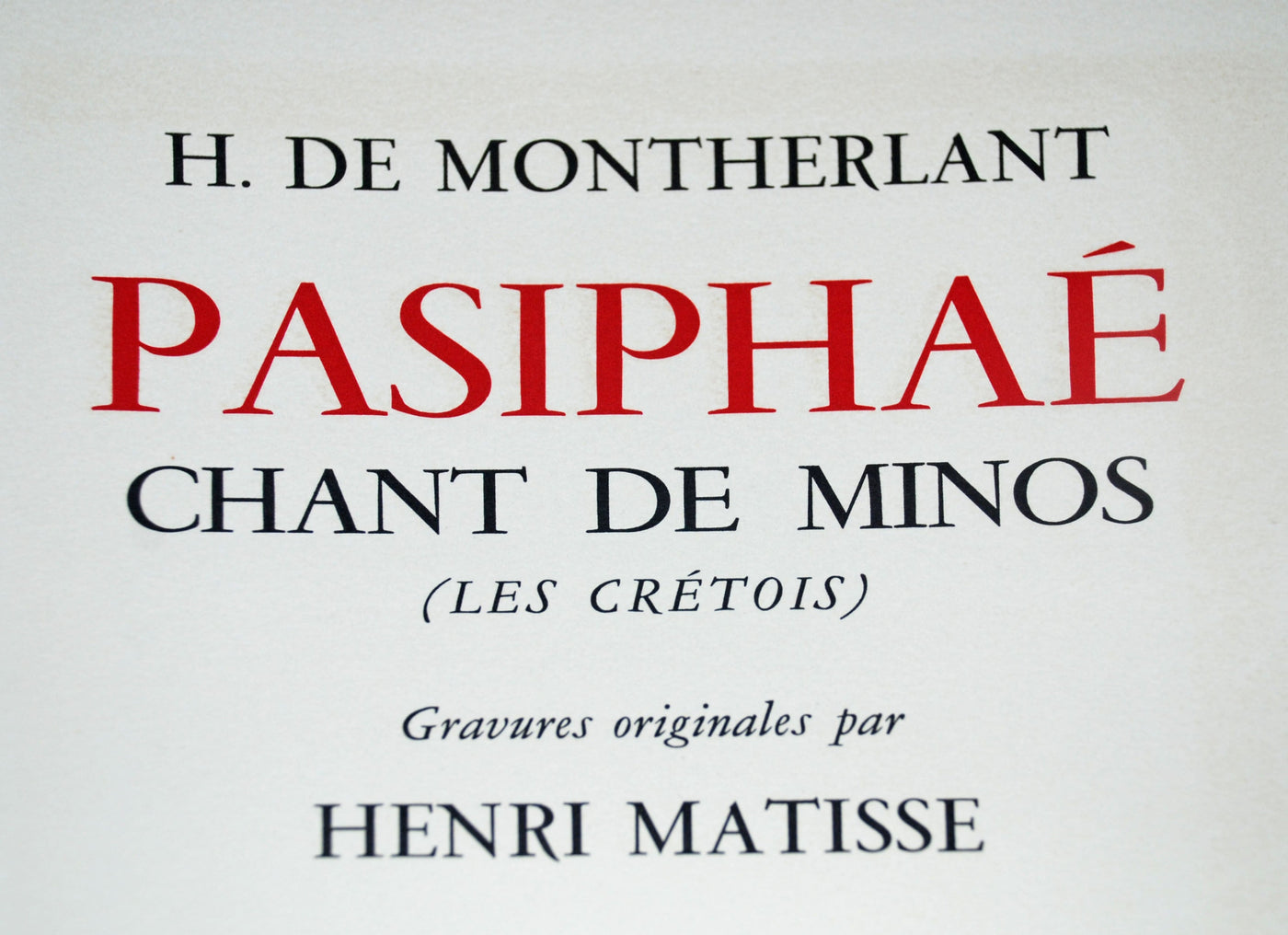 Henri Matisse Pasiphae Title Page 1944