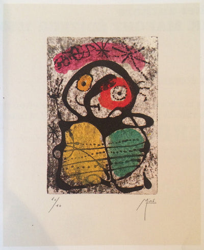 Joan Miro Constellations, Etching (Heightened in Watercolor by the Artist) (Cramer No. 58) 1959