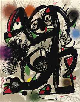 Joan Miro Miro Lithographe III, Plate VI (Mourlot 1118) 1977
