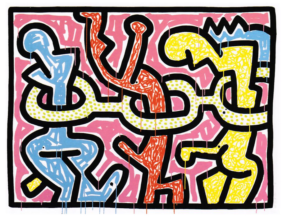 Keith Haring Flowers Plate 2 1990