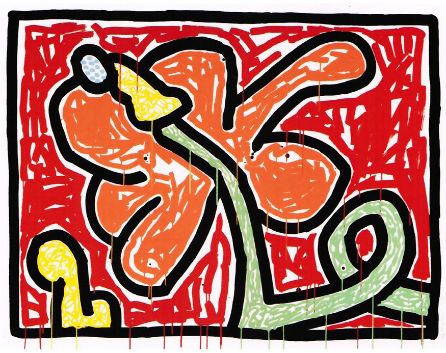 Keith Haring Flowers Plate 5 1990