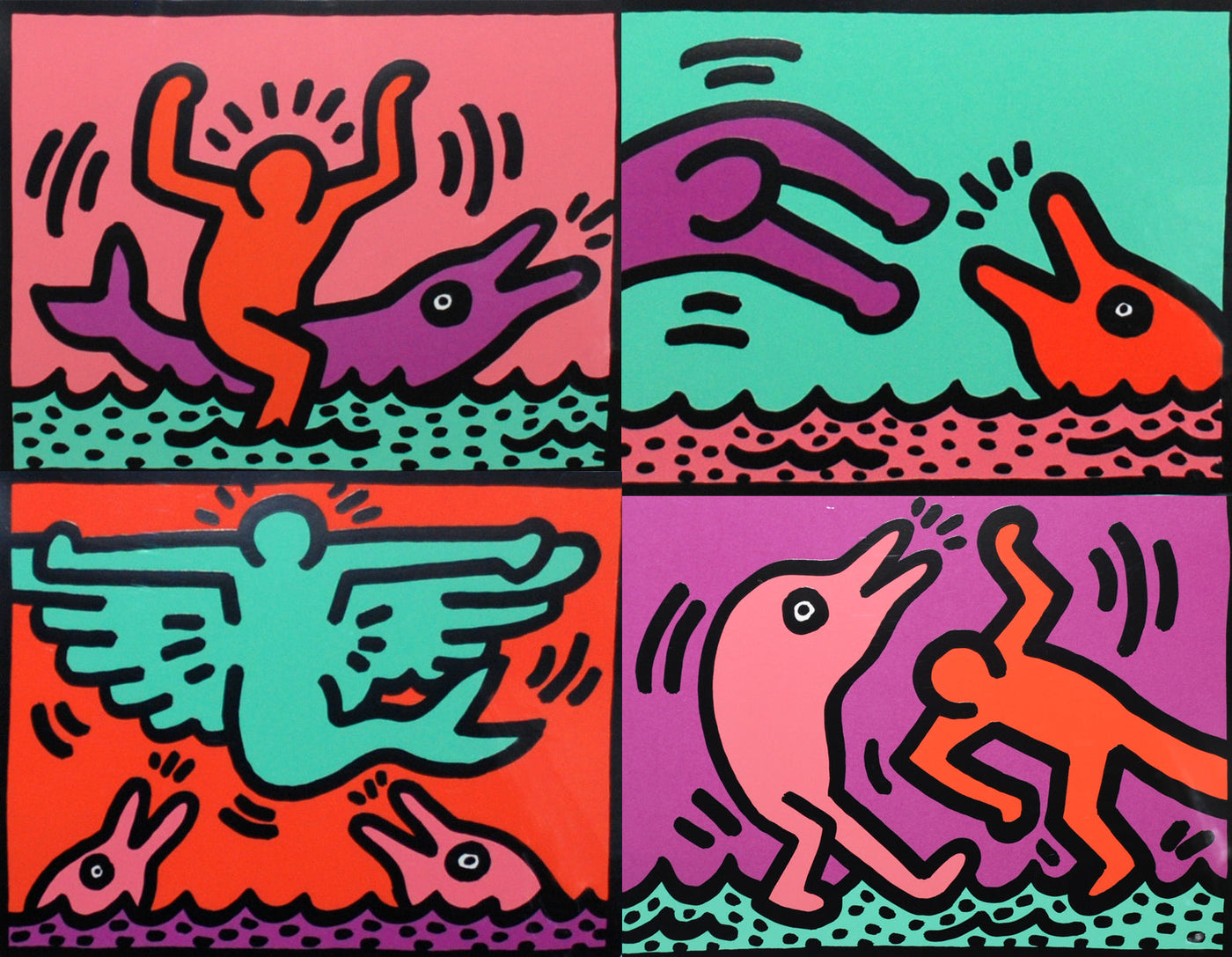 Keith Haring Pop Shop V (Set of Four) (Littmann Page 149) 1989