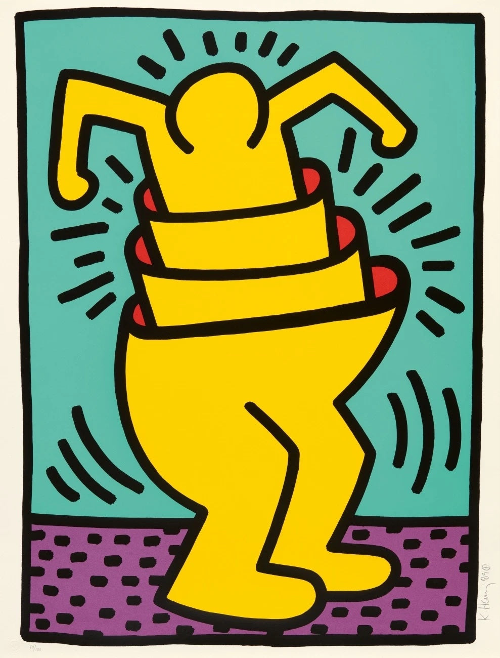 Keith Haring Untitled (Concentric Man) 1989