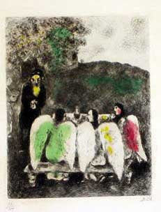 Marc Chagall Abraham and the Three Angels (Cramer 30) 1958
