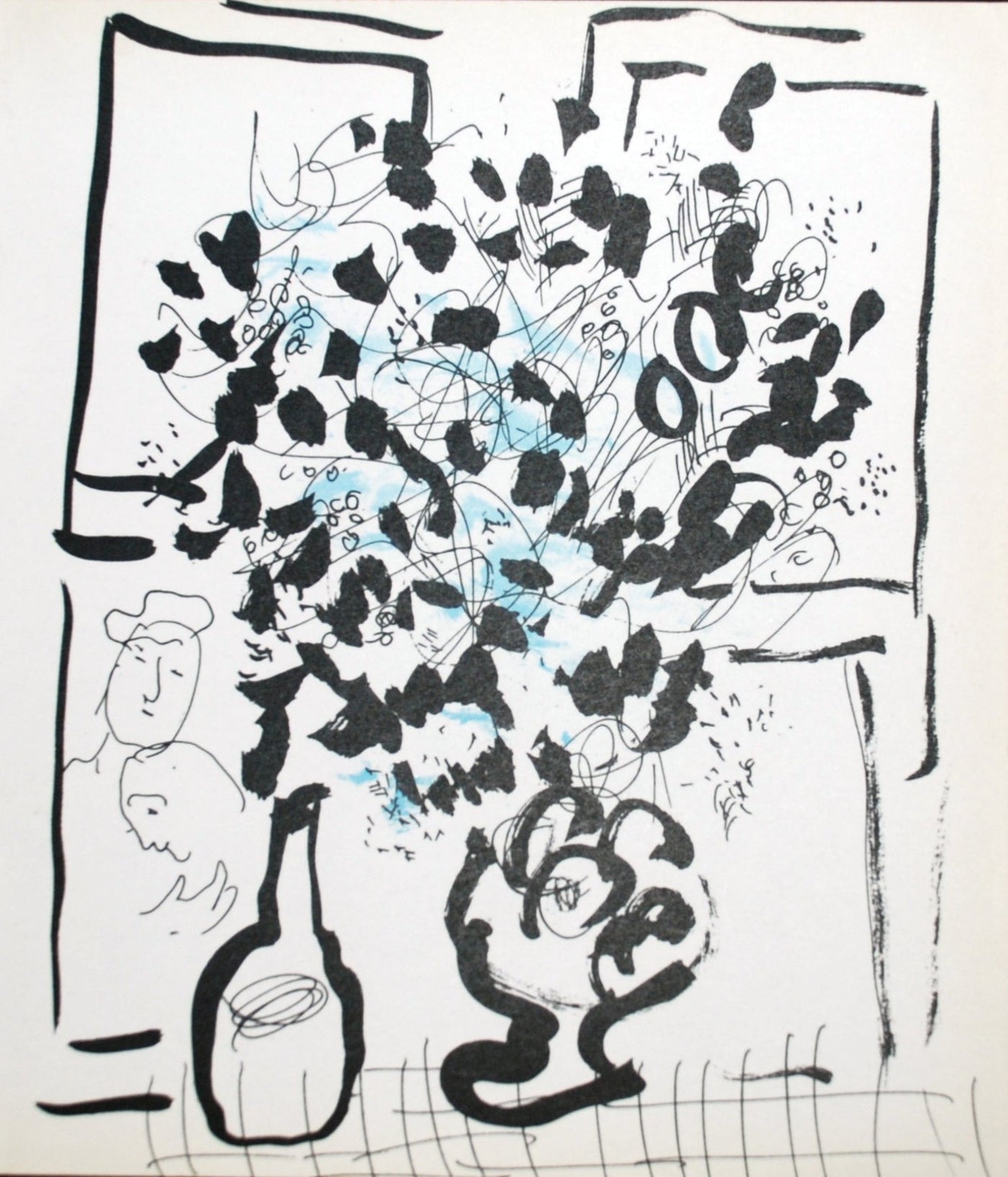Marc Chagall Black and Blue Bouquet (Cramer 34) 1957