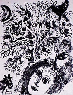 Marc Chagall Couple Beside Tree (Cramer 43 Mourlot 292) 1960