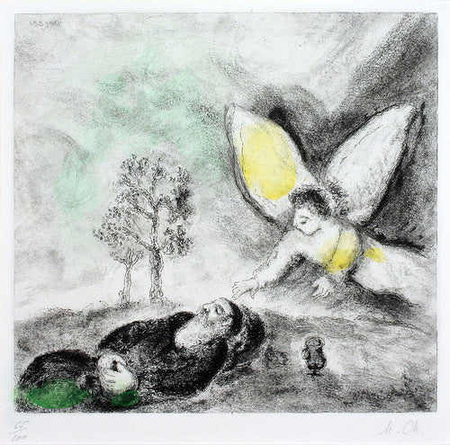 Marc Chagall Elijah Touched by an Angel (Cramer 30) 1958