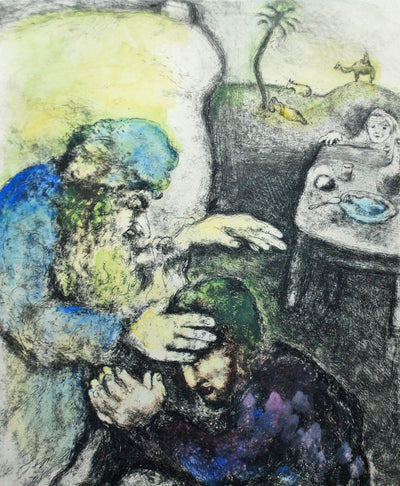 Marc Chagall Jacob Blessed by Isaac (Cramer 30) 1958