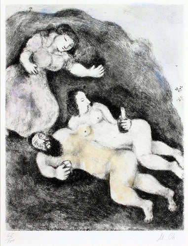 Marc Chagall Lot and His Daughters (Cramer 30) 1958