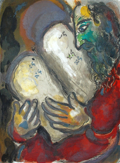 Marc Chagall Moses Casts Out the Tablets, from The Story of Exodus (Mourlot 462, Cramer no. 64) 1966