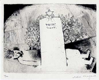 Marc Chagall The Grave of Father, from Mein Leiben (Cramer 2) 1923