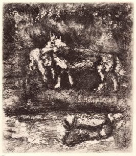 Marc Chagall The Wolf and the Lamb, from Les Fables de la Fontaine, Volume I 1952