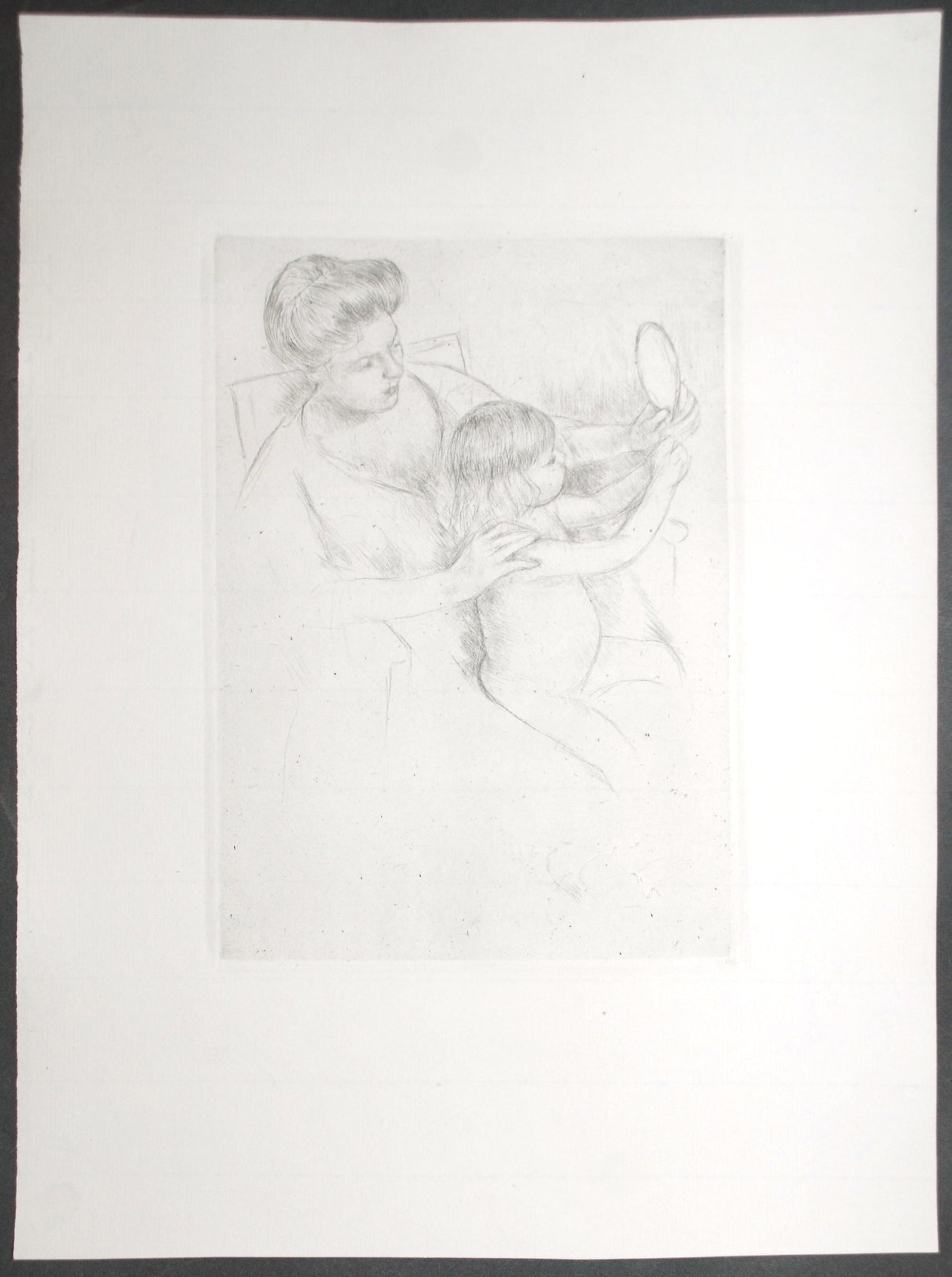 Mary Cassatt Looking into the Mirror (no. 2) (Breeskin 202 (no. 2))