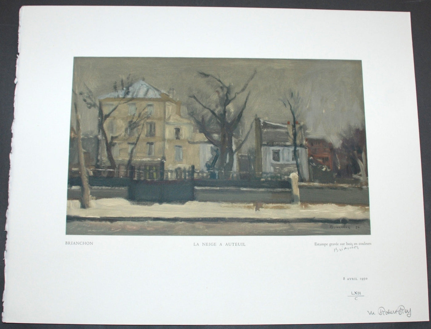 Maurice Brianchon (after) La Neige A Auteuil