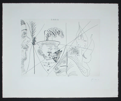 Pablo Picasso Ecuyere de Cirque, Homme Rembranesque, et Spectateur Mal Rase (Bloch 1771) 1968