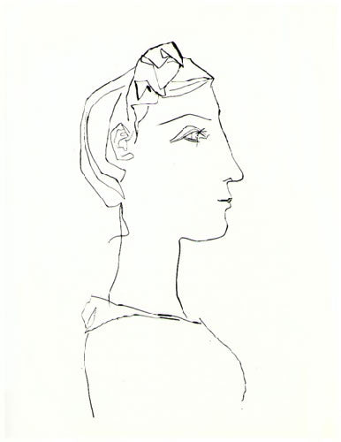 Pablo Picasso Femme a la Tresse, de Profil (Cramer 51) 1948