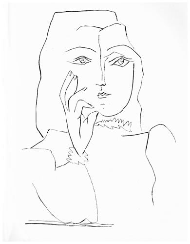 Pablo Picasso Femme en Buste, Une Main au Visage (Cramer 51) 1948