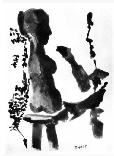 Pablo Picasso Sculpteur Devant sa Sellette, avec un Spectateur Barbu (Sculptor in front of his easel, with a bearded spectator) (Bloch 1191)