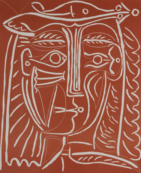 Pablo Picasso Tête de Femme au Chapeau (Paysage au Baigneurs) (Baer 1284) 1962