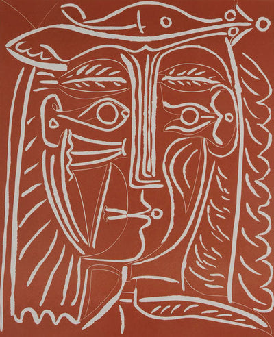 Pablo Picasso Tête de Femme au Chapeau (Paysage au Baigneurs) (Baer 1284) 1962