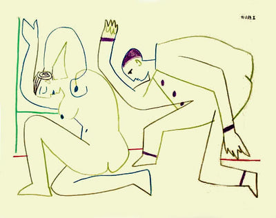 Pablo Picasso (after) Clown and Nude Woman V 1954