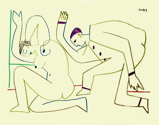 Pablo Picasso (after) Clown and Nude Woman V 1954