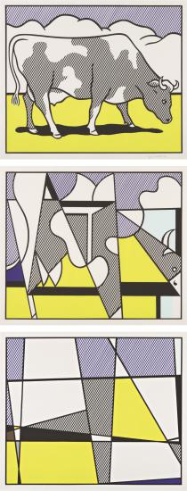 Roy Lichtenstein Cow Triptych (Cow Going Abstract) Poster (Corlett