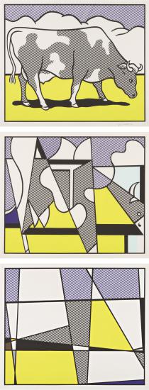 Roy Lichtenstein Cow Triptych (Cow Going Abstract) Poster (Corlett App. 9) 1982