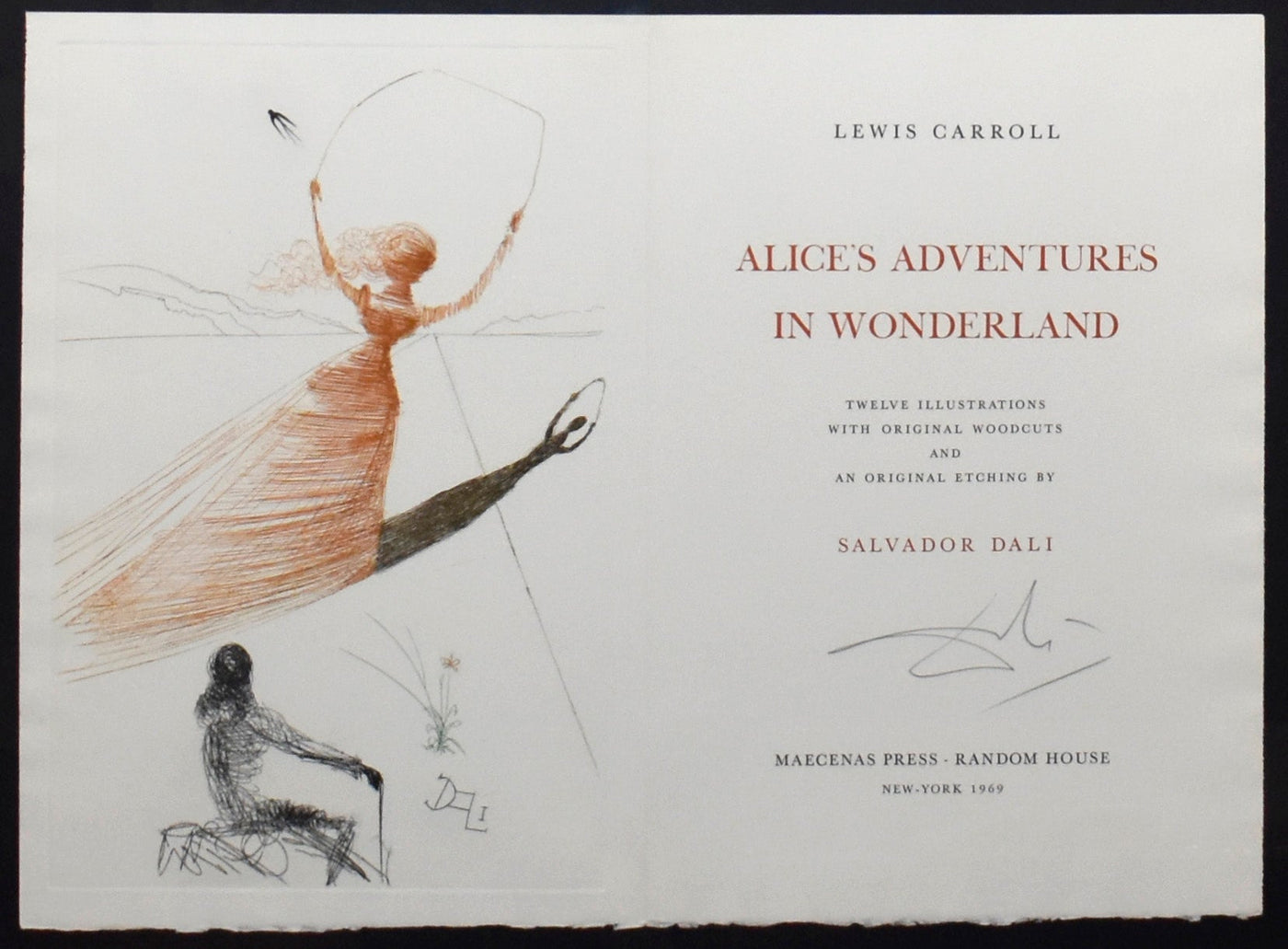 Salvador Dali Alice in Wonderland Title Page 1969