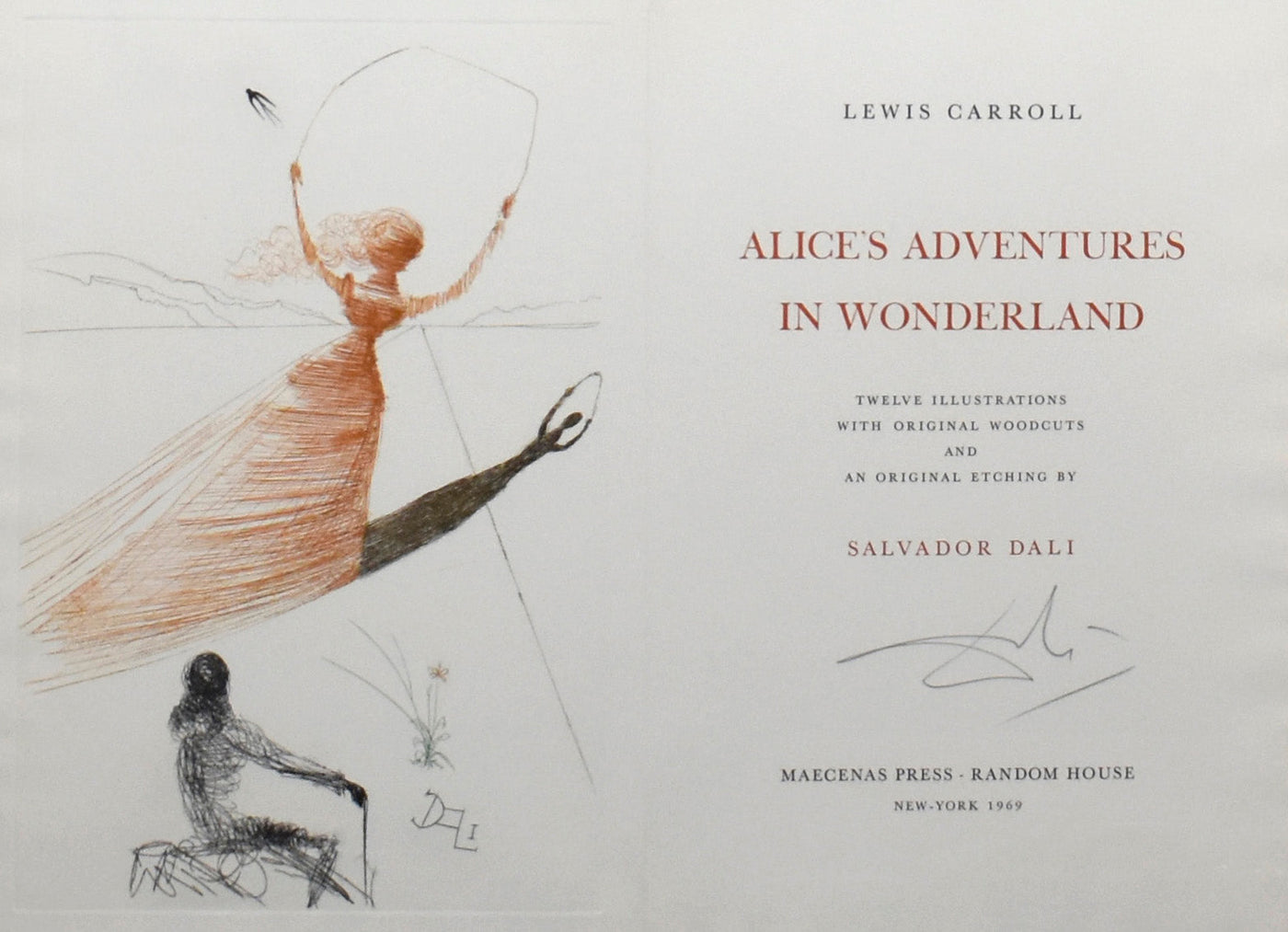 Salvador Dali Alice in Wonderland Title Page 1969