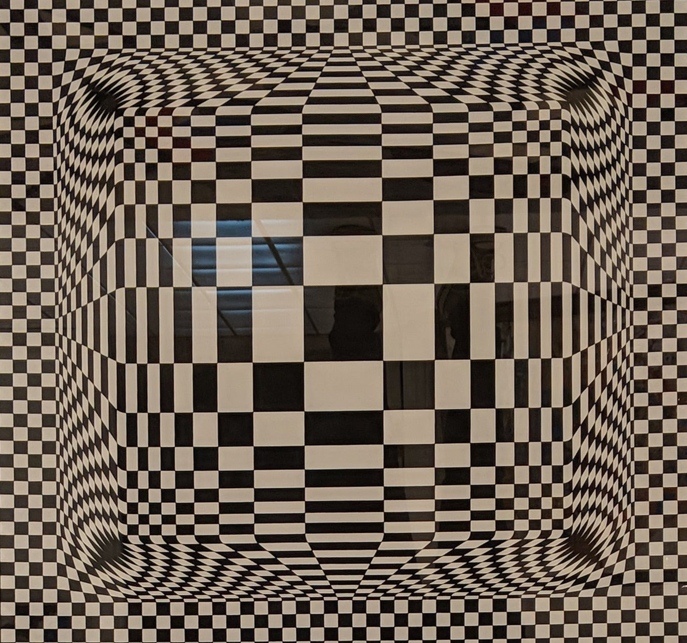 Victor Vasarely Print, Optical Illusion Art, Black and White