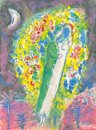 MARC CHAGALL (AFTER) COUPLE IN THE MIMOSAS, FROM NICE AND THE COTE D'AZUR