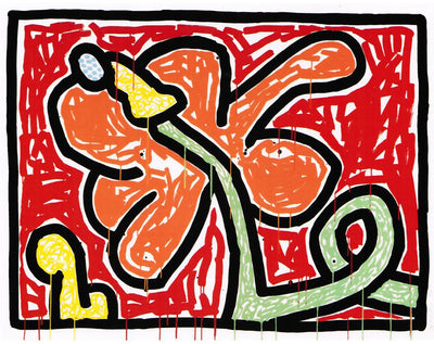 KEITH HARING FLOWERS PLATE 5