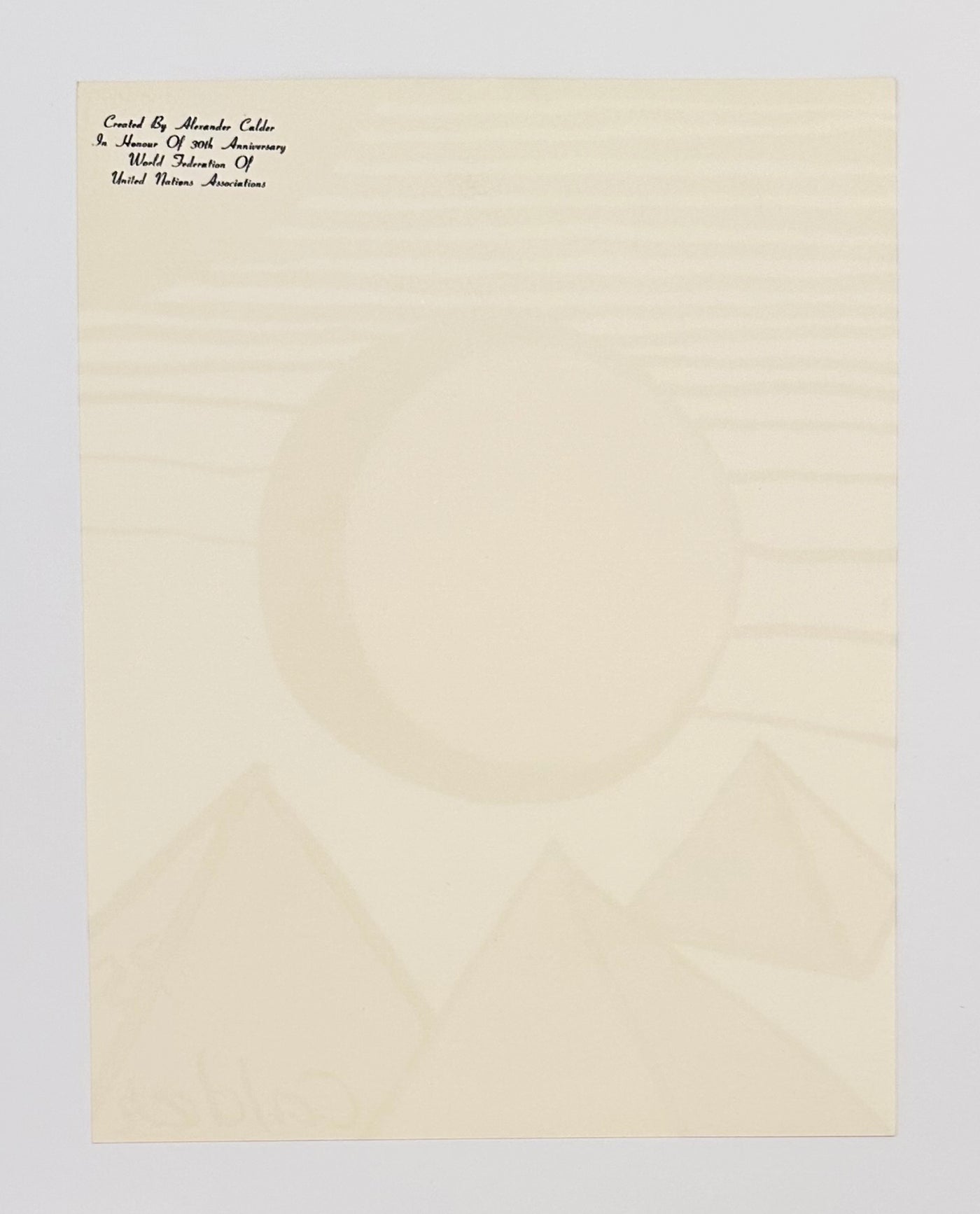 Alexander Calder 30th Anniversary of the World Federation of the Unite