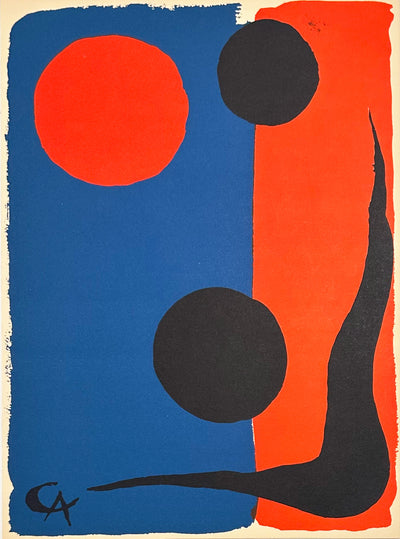 Alexander Calder Composition on Red and Blue 1966