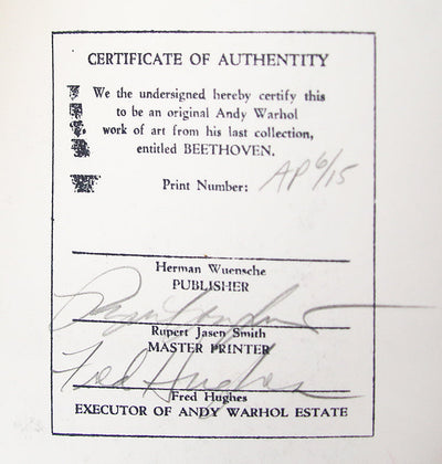Andy Warhol Beethoven (Feldman II.393) 1987