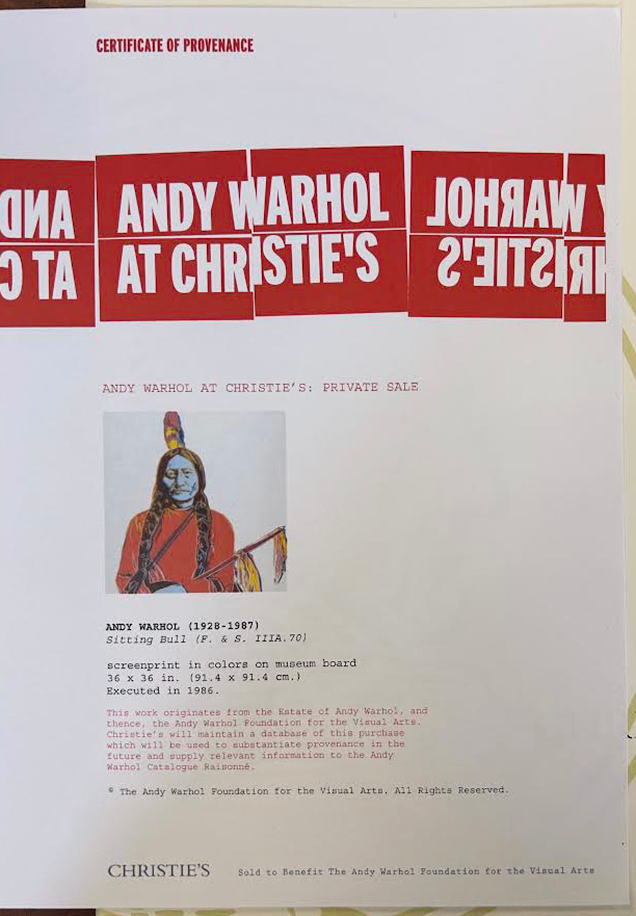 Andy Warhol Sitting Bull (Feldman IIIA.70) 1986