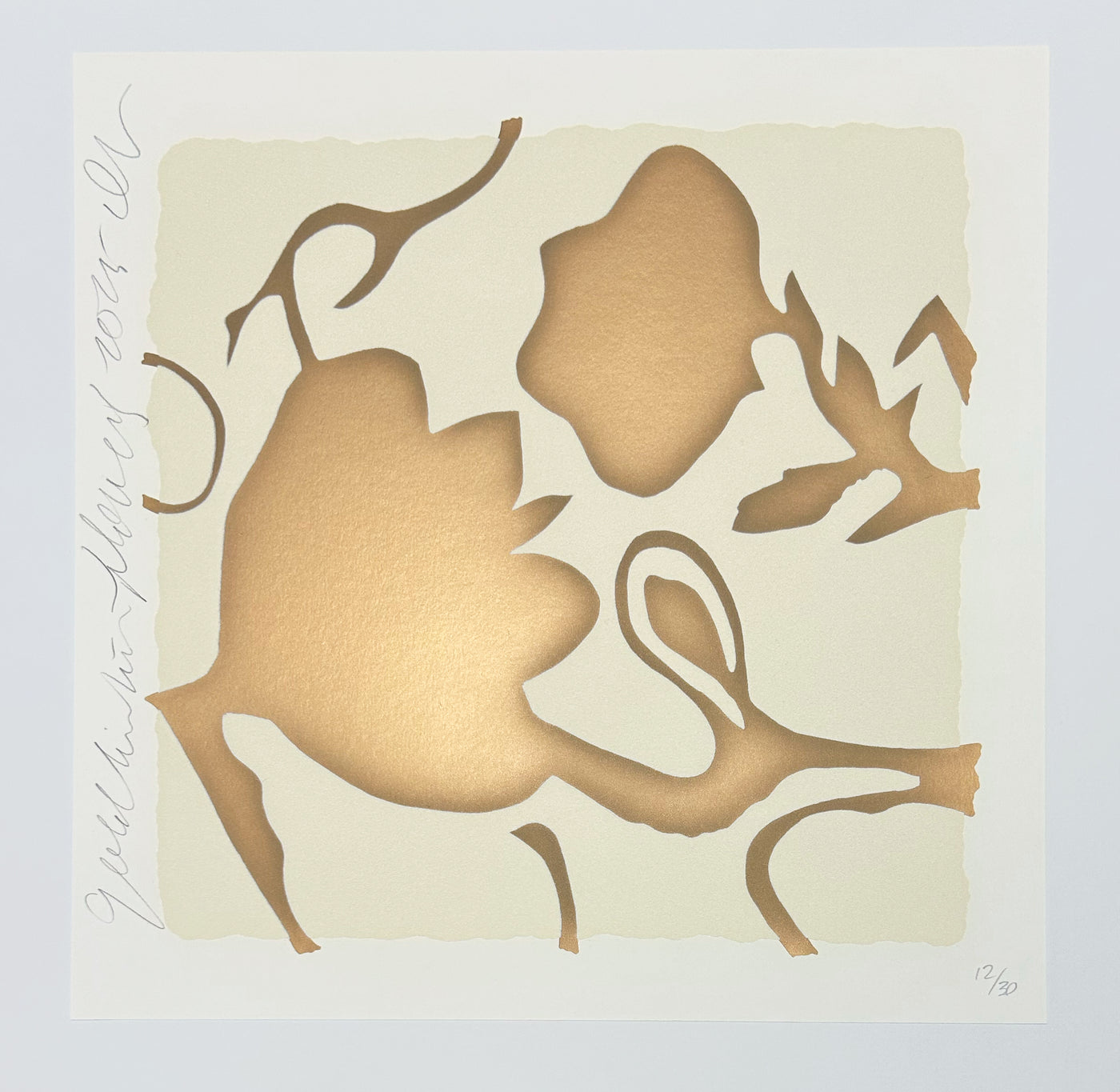 Donald Sultan Gold Lantern Flowers, 2025 2025