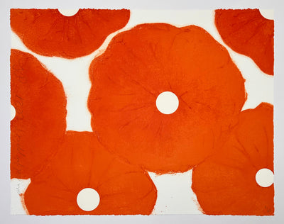 Donald Sultan Six Red Poppies, 2021 2023